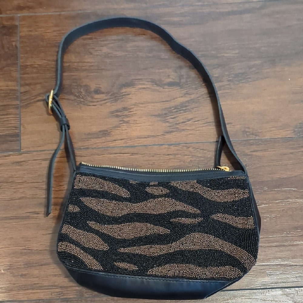 Madewell Zebra Beaded Bag